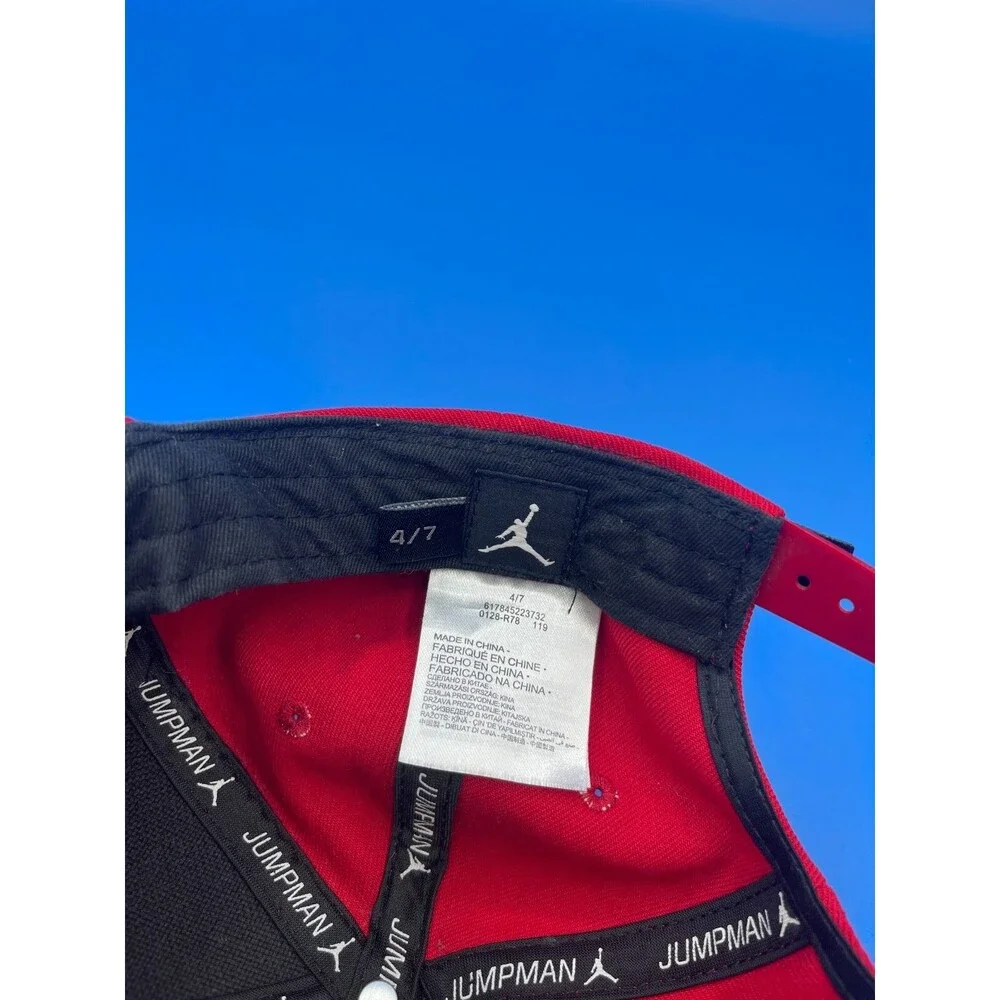 Air Jordan Hat Cap Snap Back Jumpman Logo Boys Youth 4/7 Red White Black